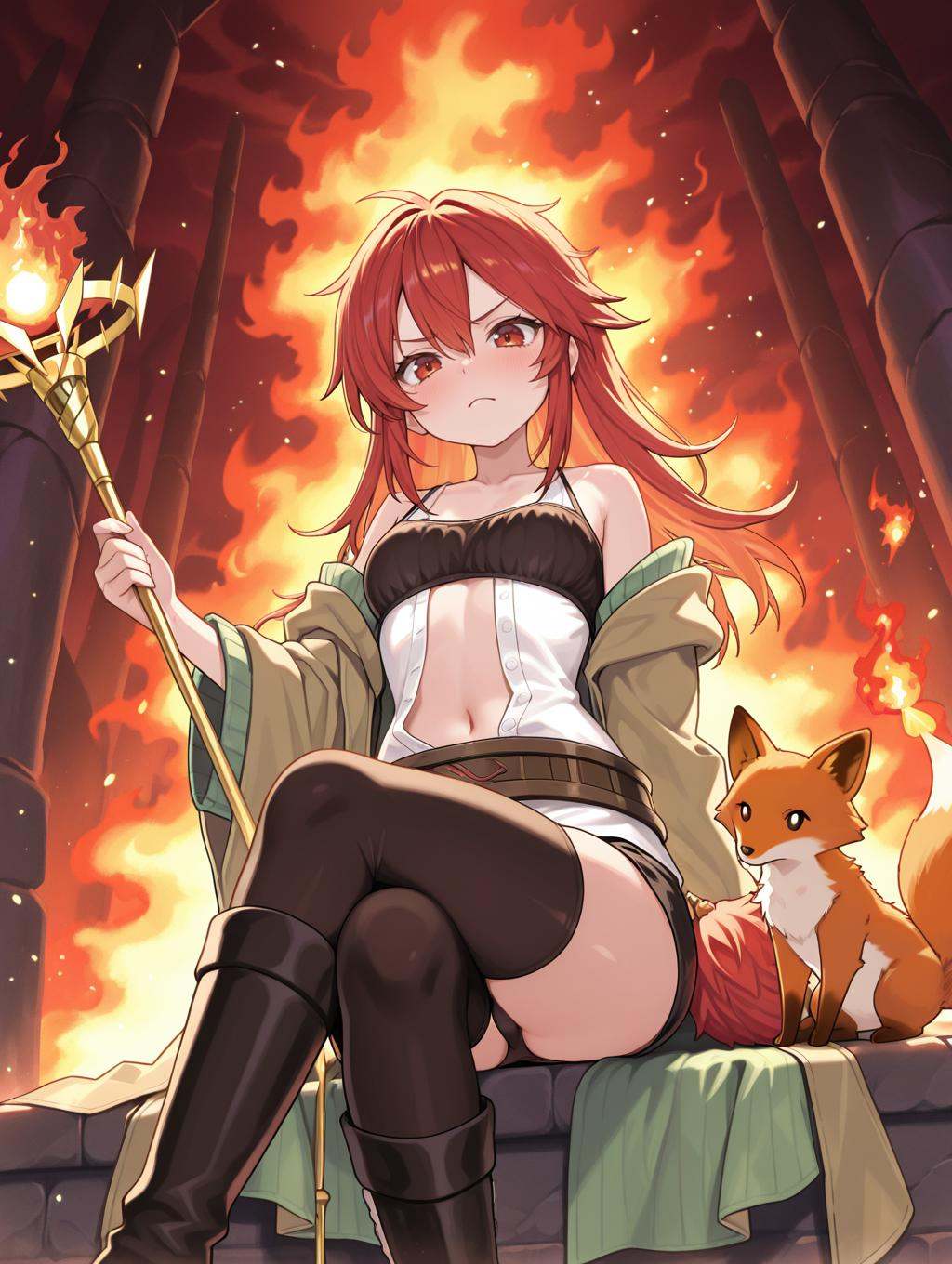 1girl,  staff,  holding staff on Tensor.Art