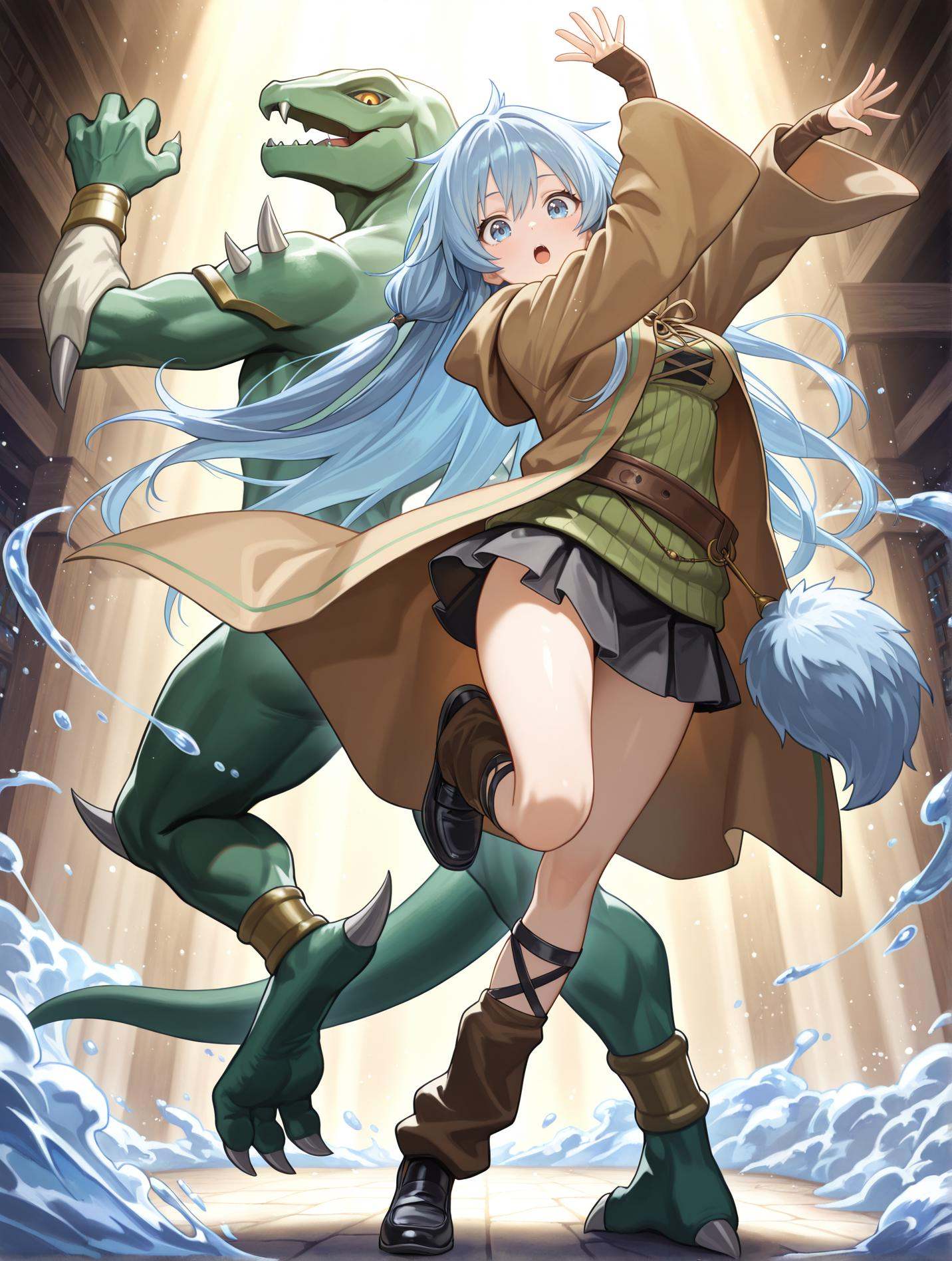 furry with non-furry,  1girl,  1other on Tensor.Art