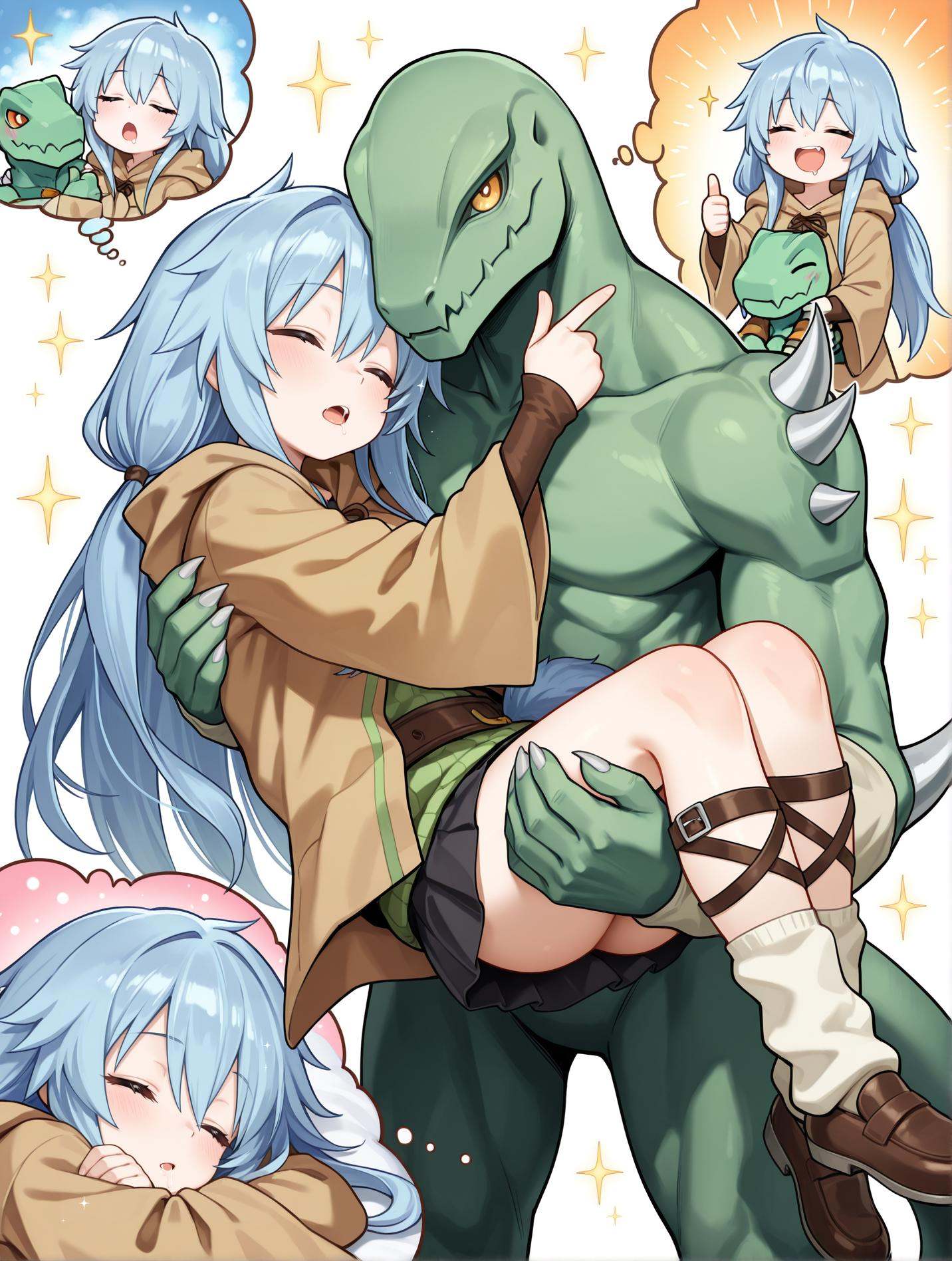 furry with non-furry,  1girl,  1other on Tensor.Art