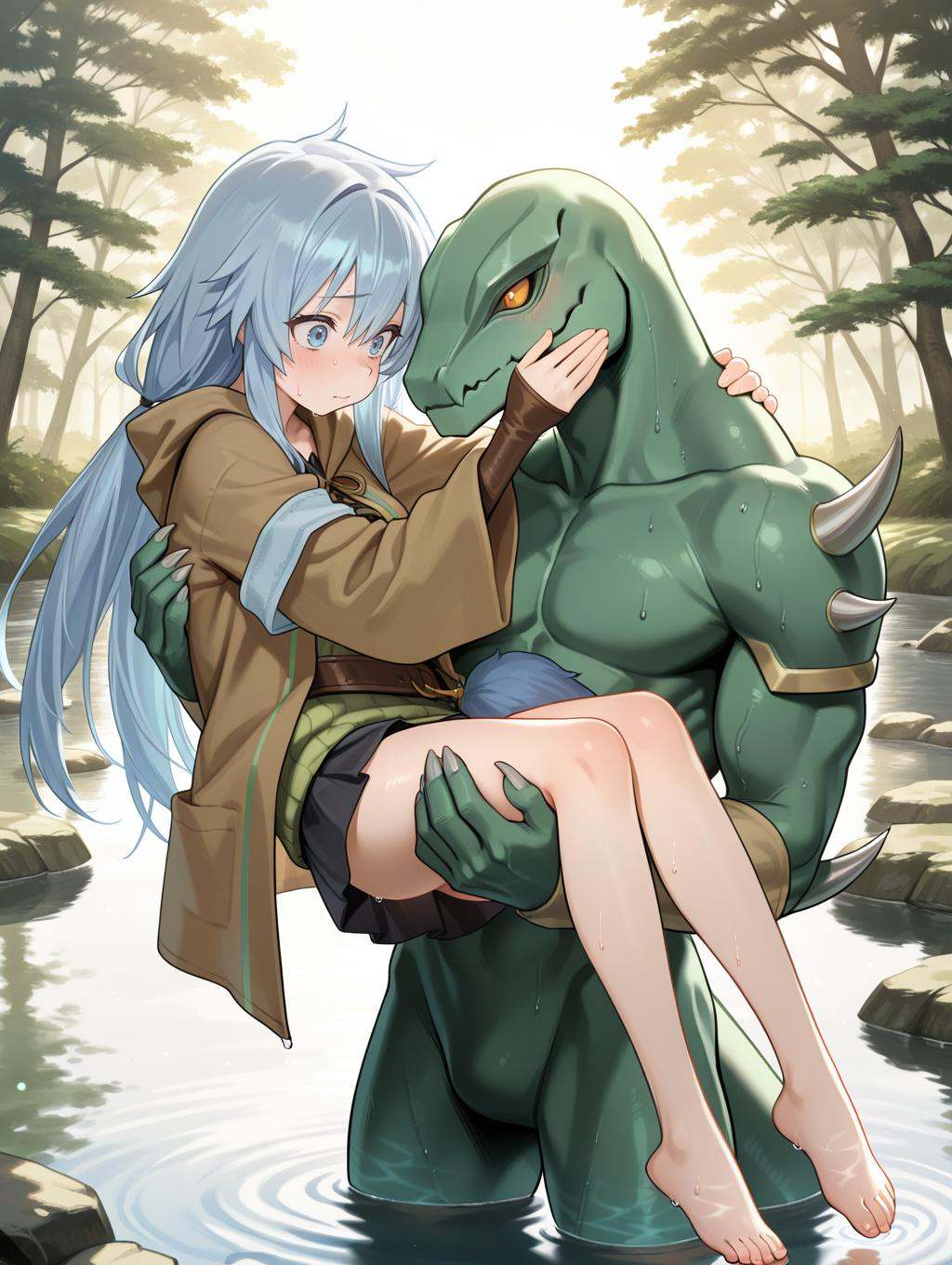furry with non-furry,  1girl,  1other on Tensor.Art