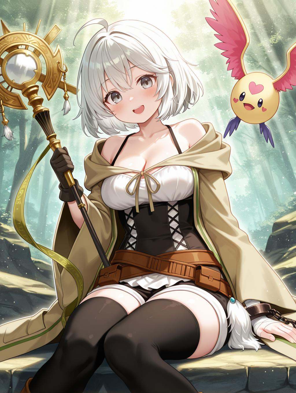 1other,  1girl,  holding staff on Tensor.Art