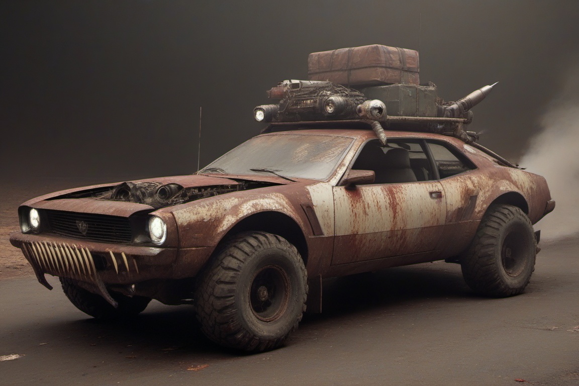 vampire car,  black and blood color,  fangs on the bumper on Tensor.Art