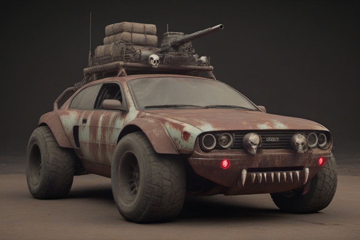 vampire car,  black and blood color,  fangs on the bumper on Tensor.Art
