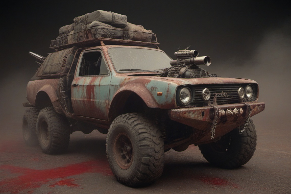 vampire car,  black and blood color,  fangs on the bumper on Tensor.Art