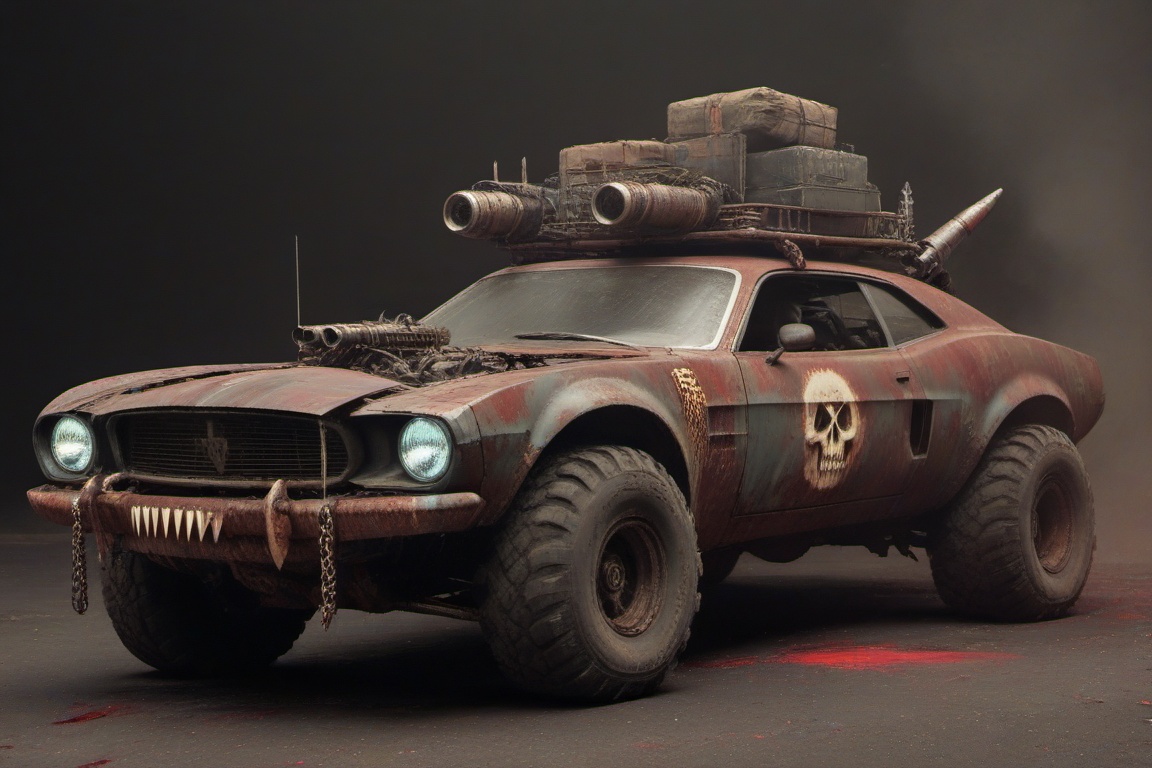vampire car,  black and blood color,  fangs on the bumper on Tensor.Art