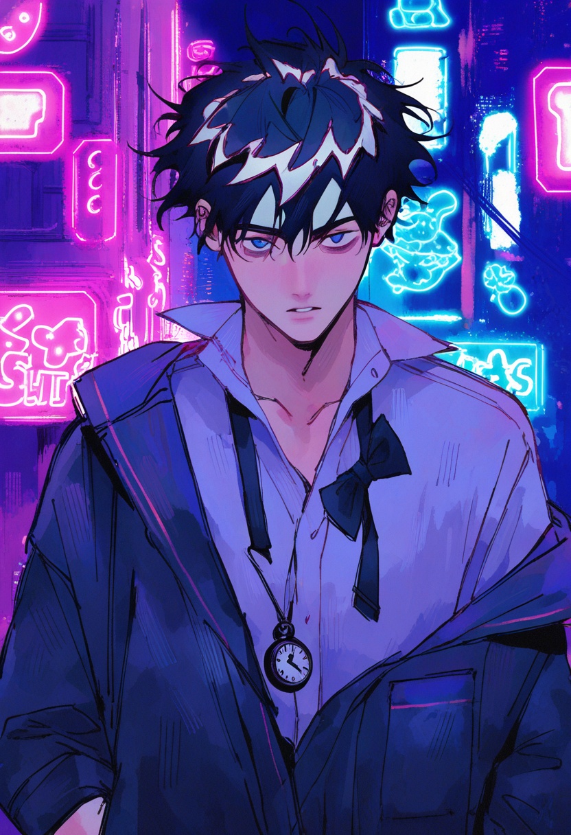 juicy_style,  1boy,  spiky_gelled_hair on Tensor.Art