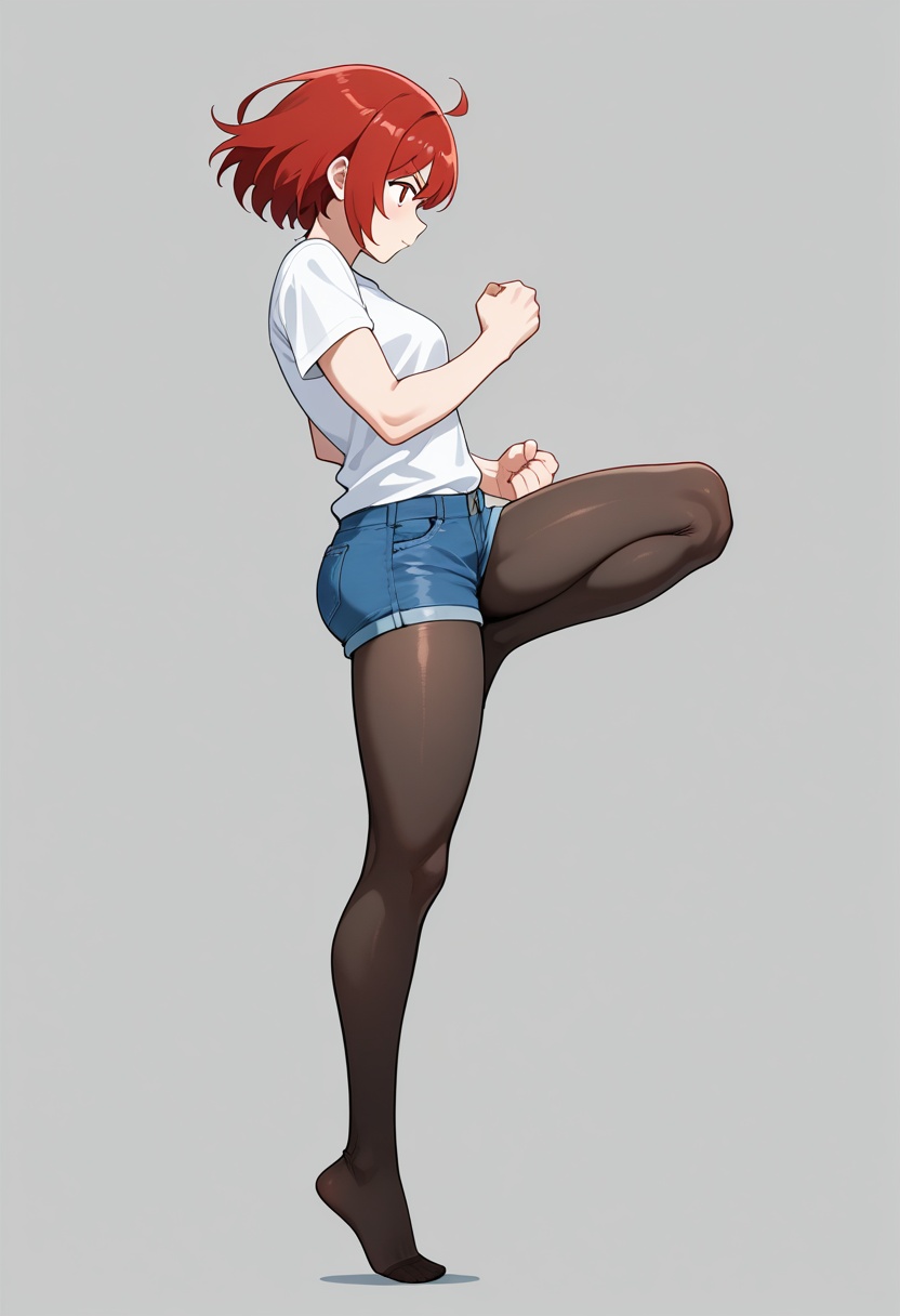 ragingdemonflip,  clenched hands,  knee up on Tensor.Art