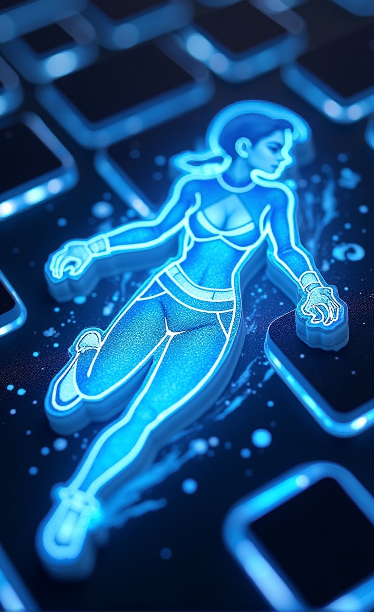 A dynamic sticker inspired by Tracer's time-jump ability. Features multiple semi-transparent,  cartoonish outlines of Trac...