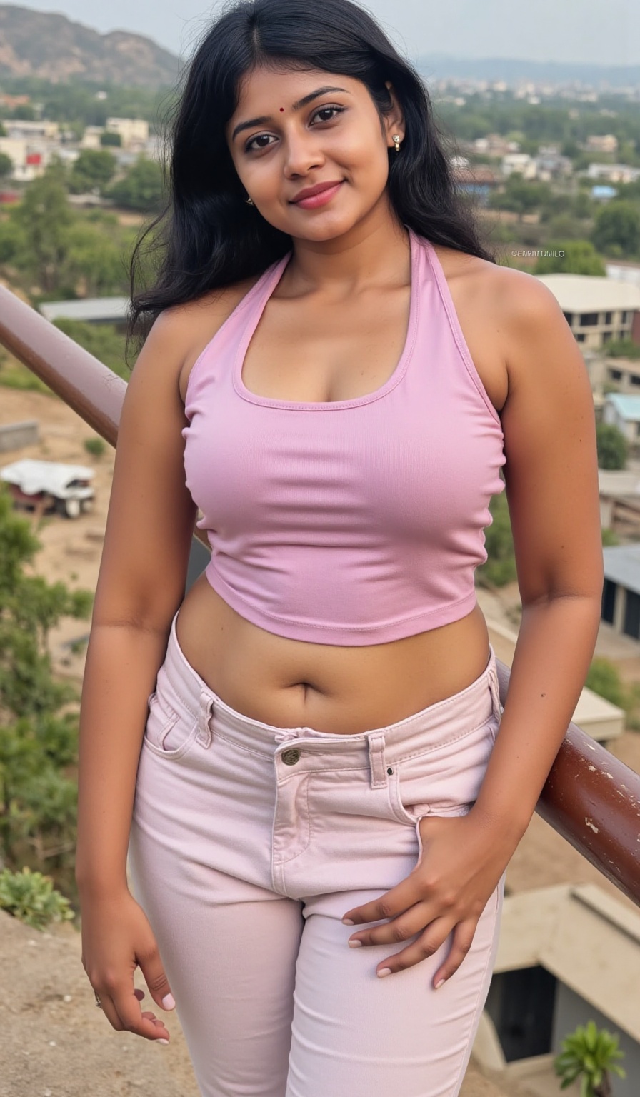 The navel shape in this image is a classic vertical oval (or almond-shaped) navel with a well-defined vertical slit. It ha...