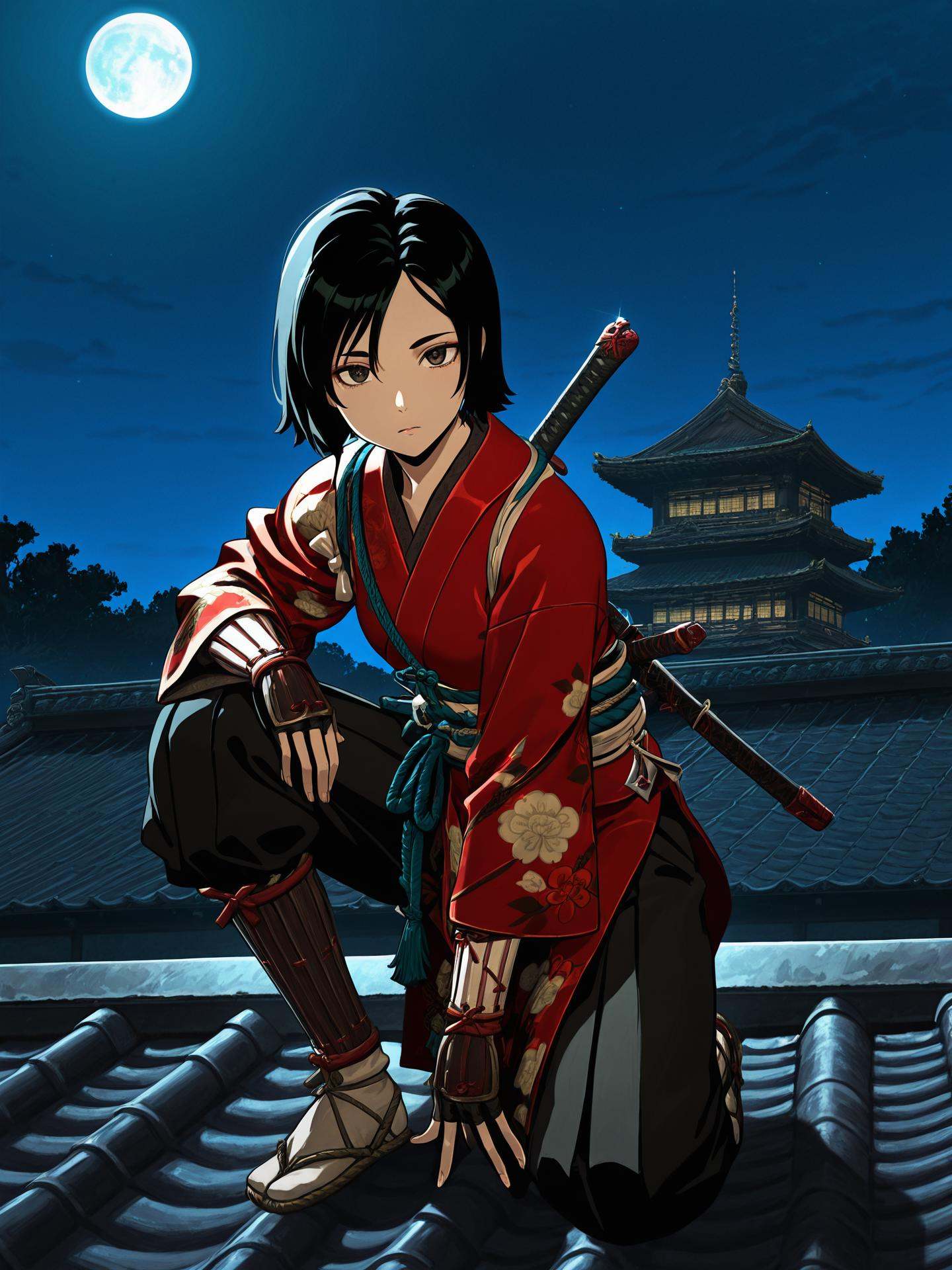 fujibayashinaoe,  anime screencap,  anime coloringblack hair on Tensor.Art