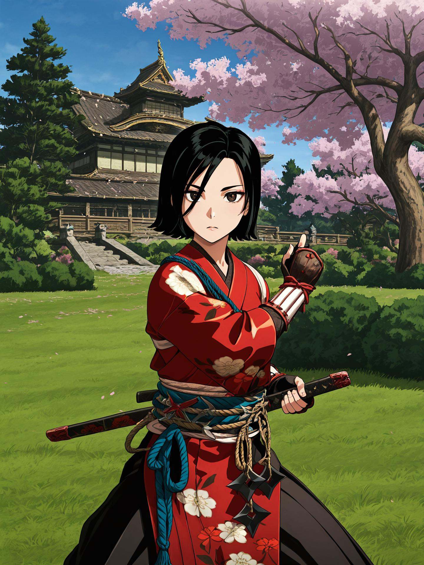 fujibayashinaoe,  anime screencap,  anime coloringblack hair on Tensor.Art