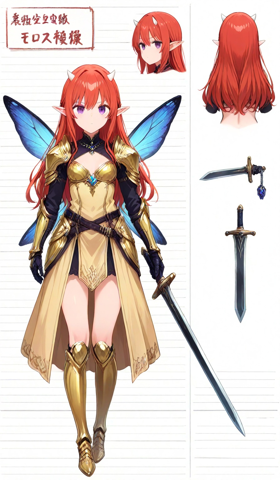 ((Multiple views,  reference sheet,  concept art on Tensor.Art