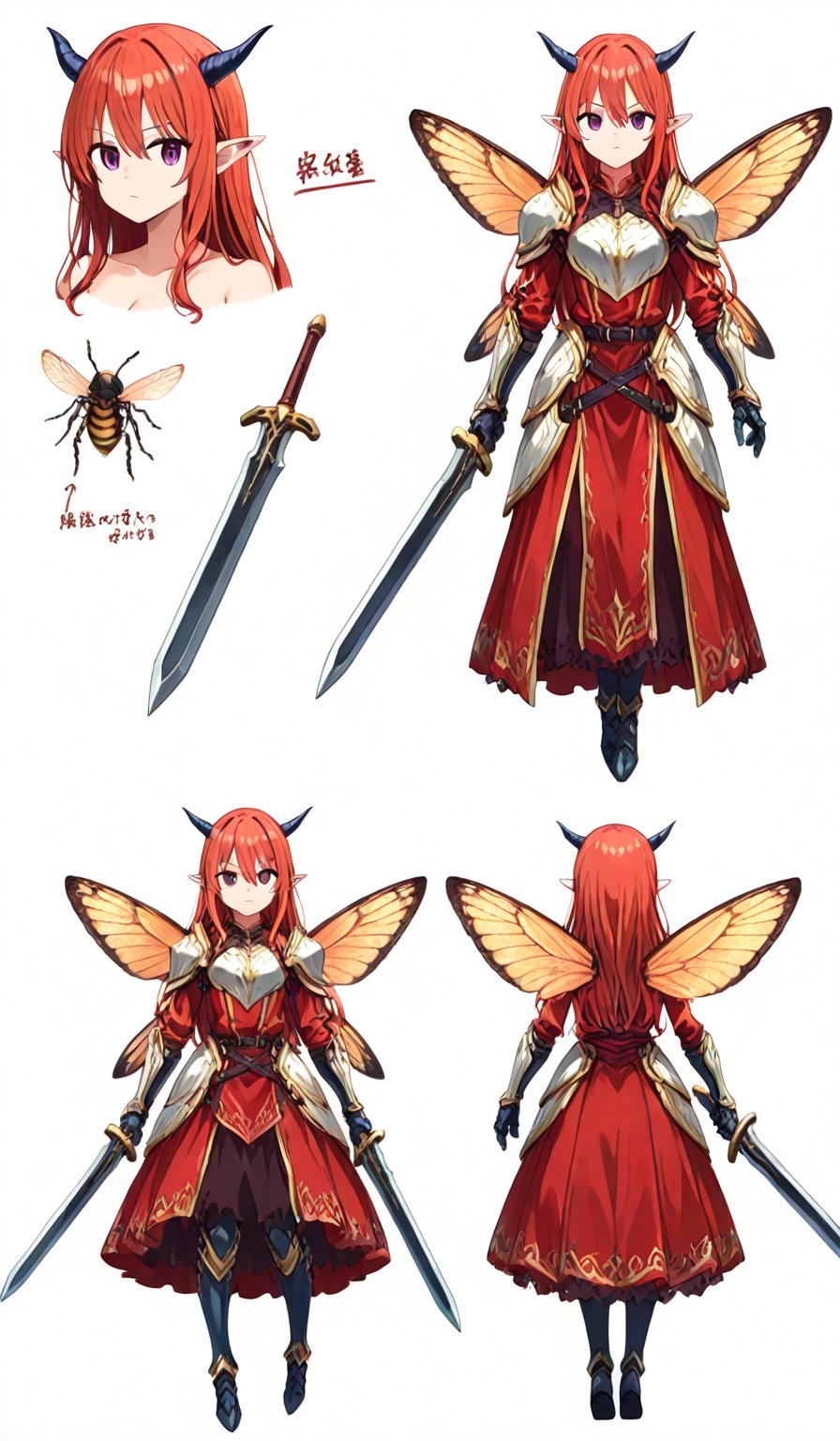 ((Multiple views,  reference sheet,  concept art on Tensor.Art