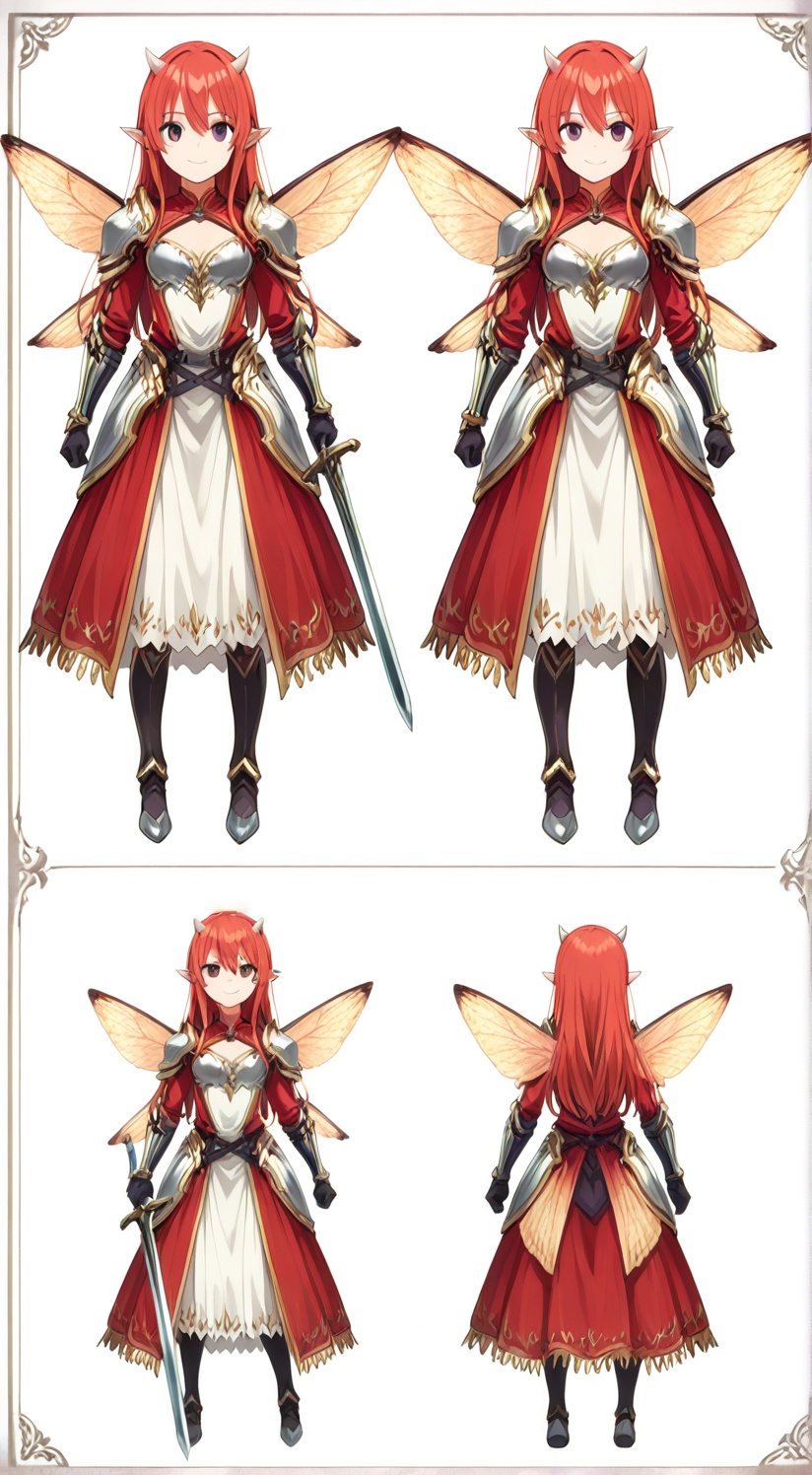 ((Multiple views,  reference sheet,  concept art on Tensor.Art