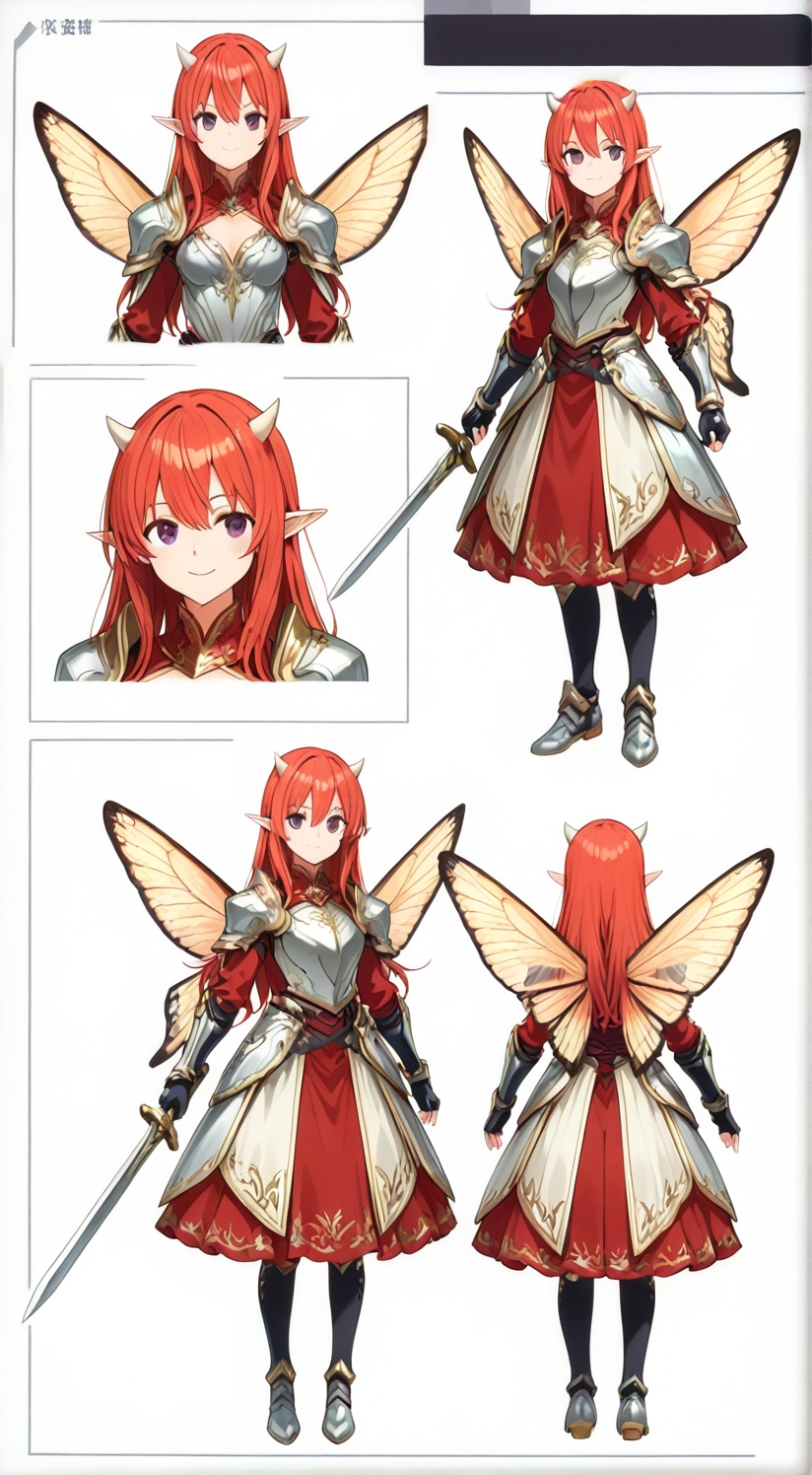 ((Multiple views,  reference sheet,  concept art on Tensor.Art