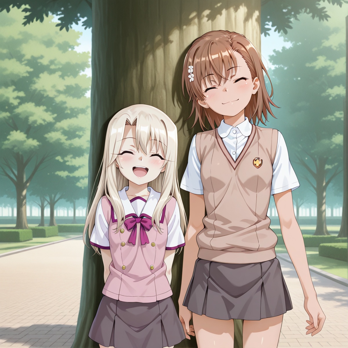 2girls,  looking at viewer,  standing up on Tensor.Art