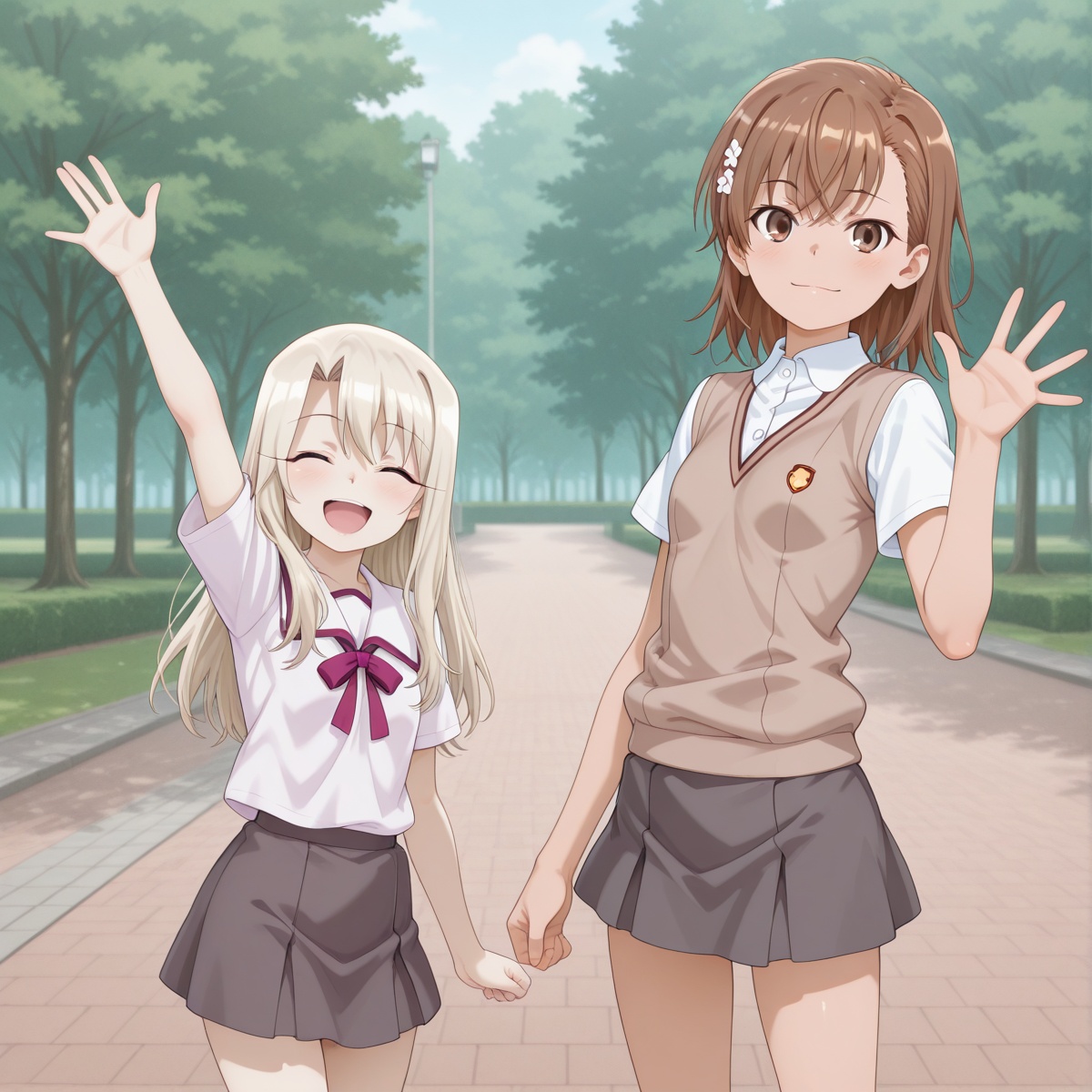 2girls,  looking at viewer,  standing up on Tensor.Art