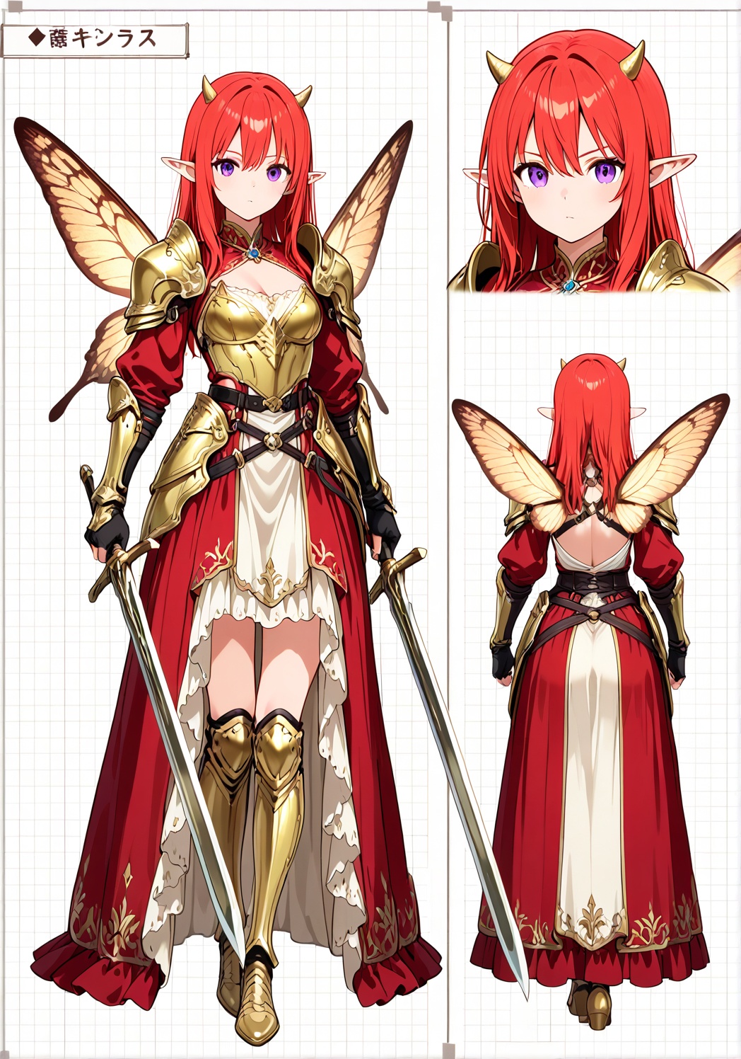 ((Multiple views,  reference sheet,  concept art on Tensor.Art