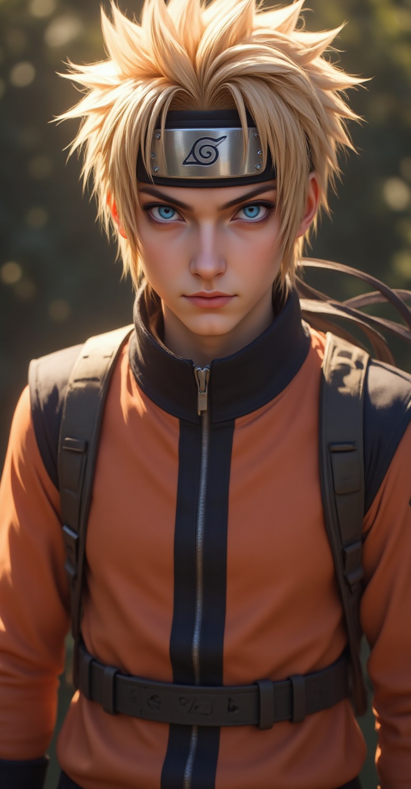 portrait of Naruto Uzumaki,  (realtoon style),  spiky blonde hair on Tensor.Art