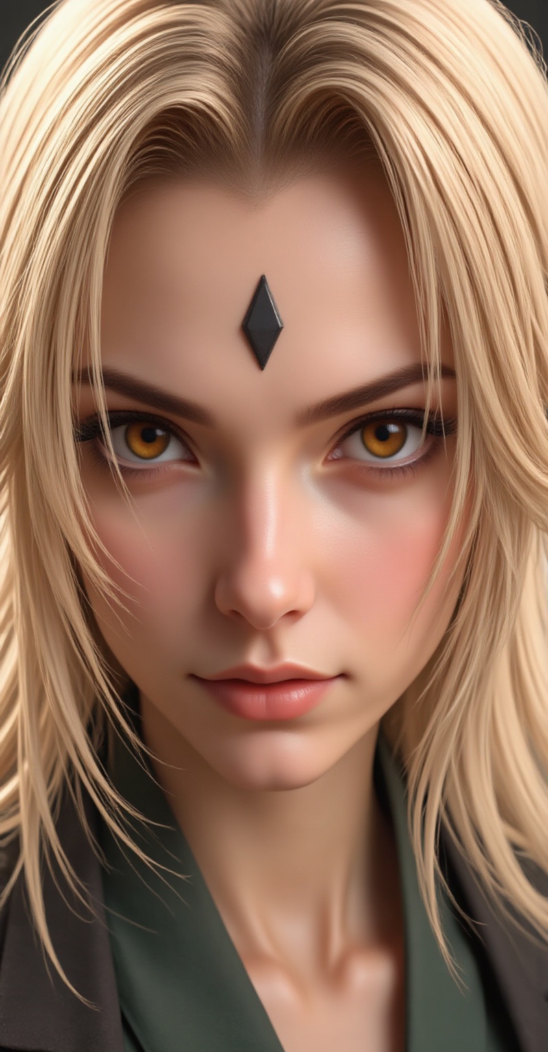 portrait of Tsunade,  (realtoon style),  blonde hair on Tensor.Art