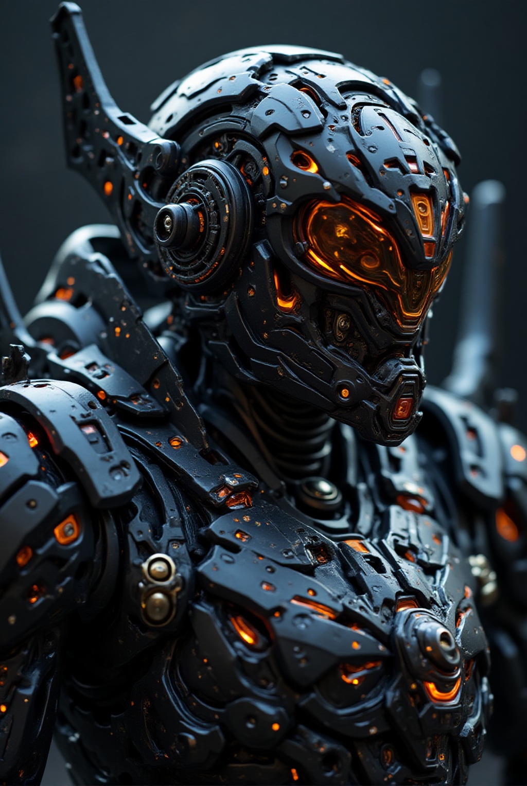 futuristic armored mecha soldier,  glowing helmet visor,  ultra detailed exosuit on Tensor.Art