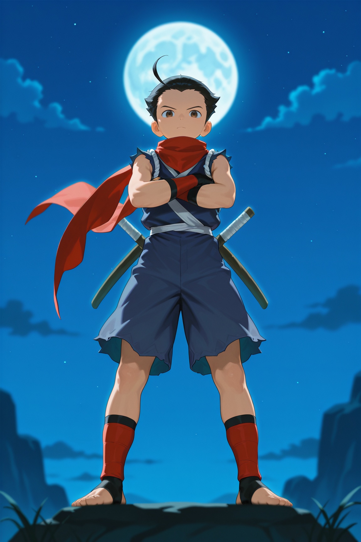 hokutomaru,  black hair,  brown eyes on Tensor.Art