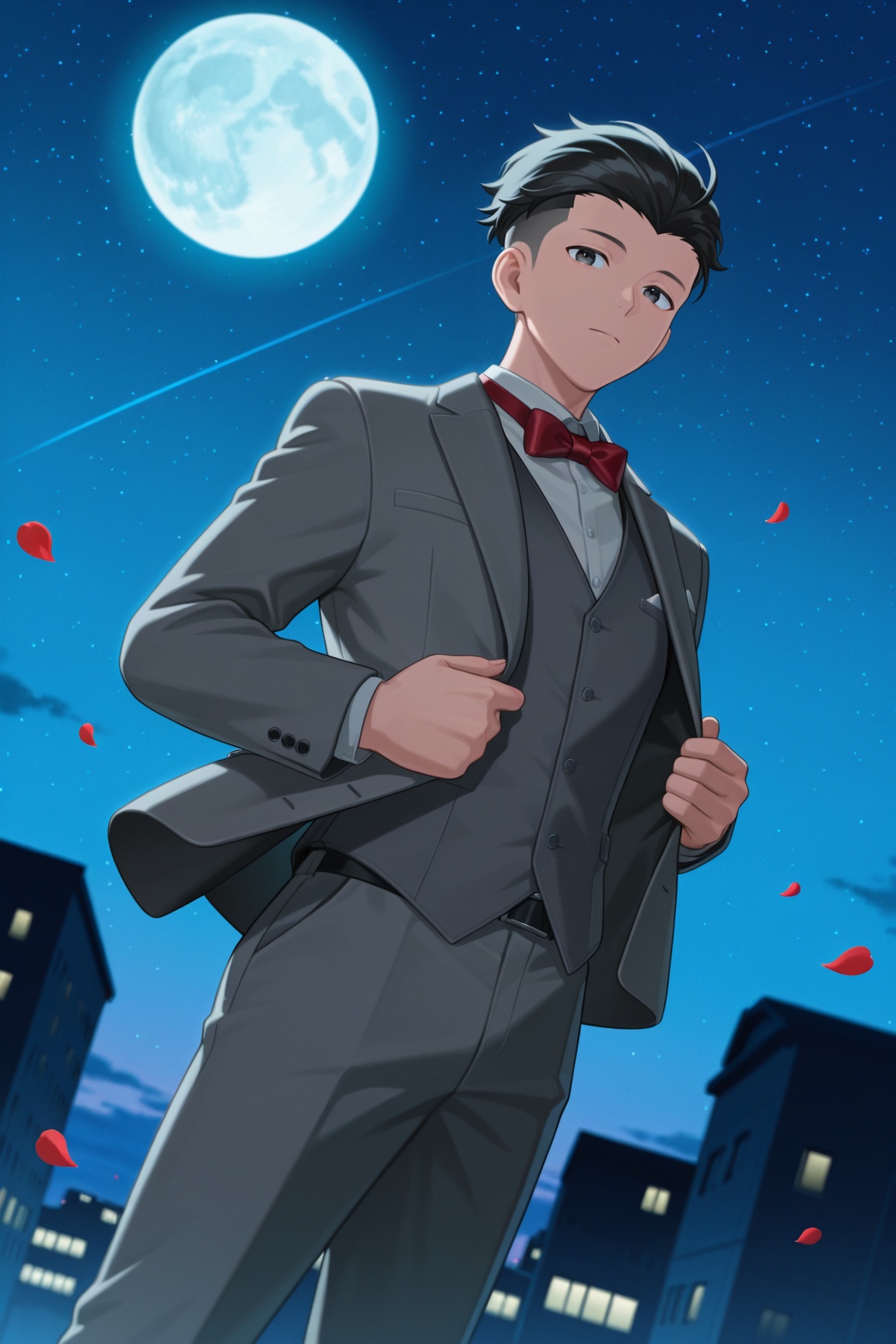 hokuto_cw,  black hair,  undercut on Tensor.Art