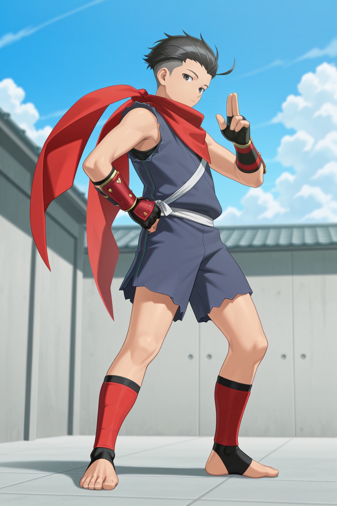 hokuto_cw,  black hair,  undercut on Tensor.Art