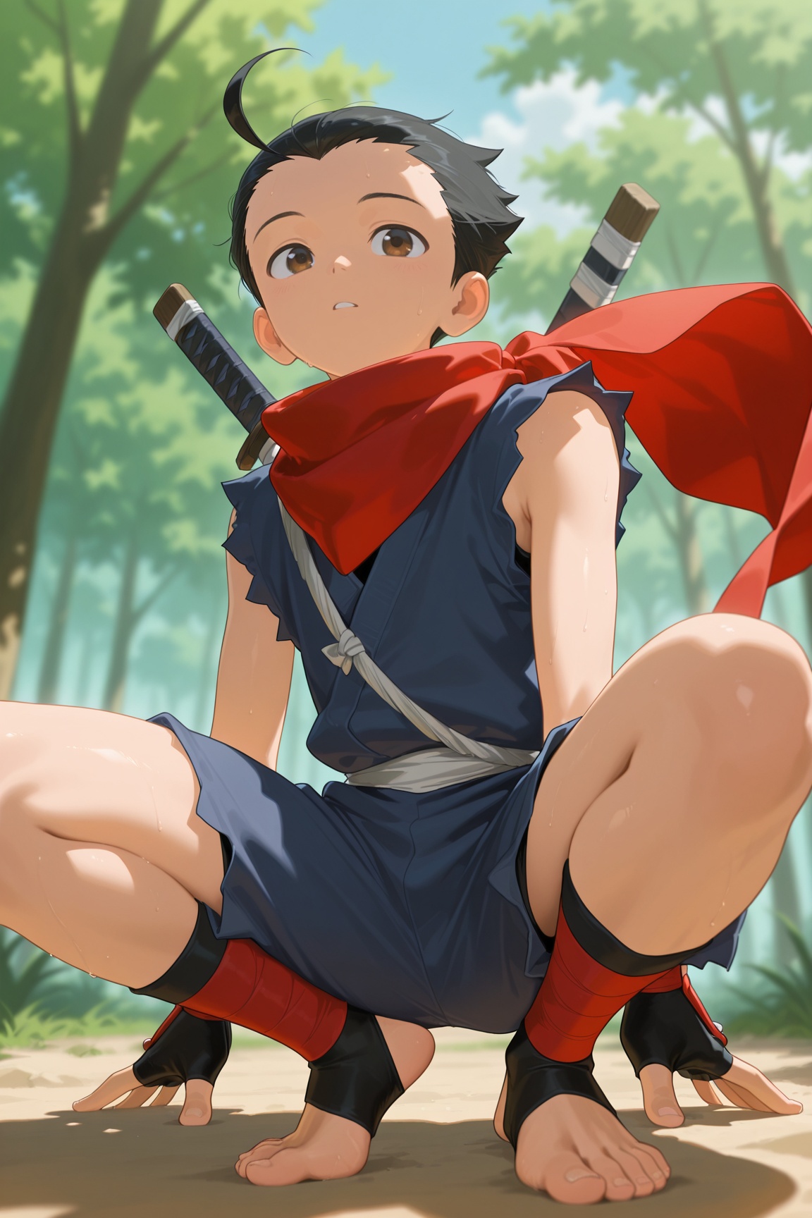 hokutomaru,  black hair,  brown eyes on Tensor.Art