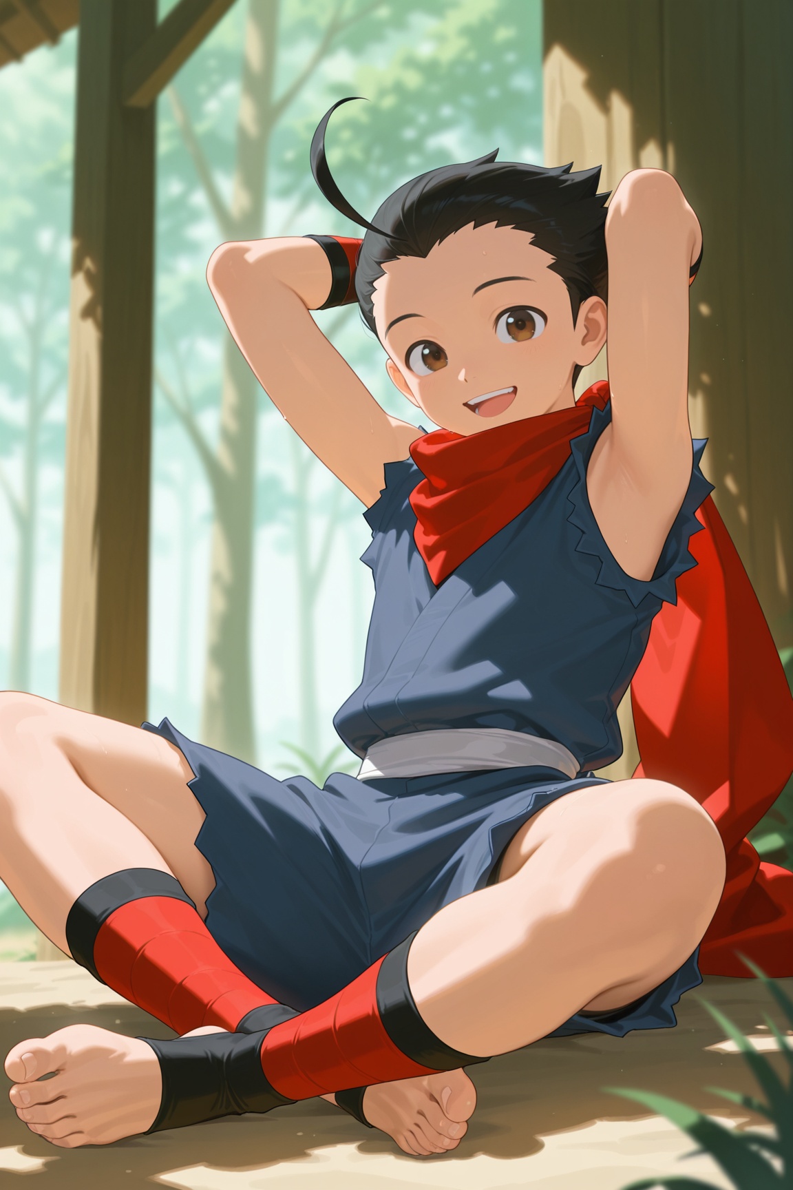 hokutomaru,  black hair,  brown eyes on Tensor.Art