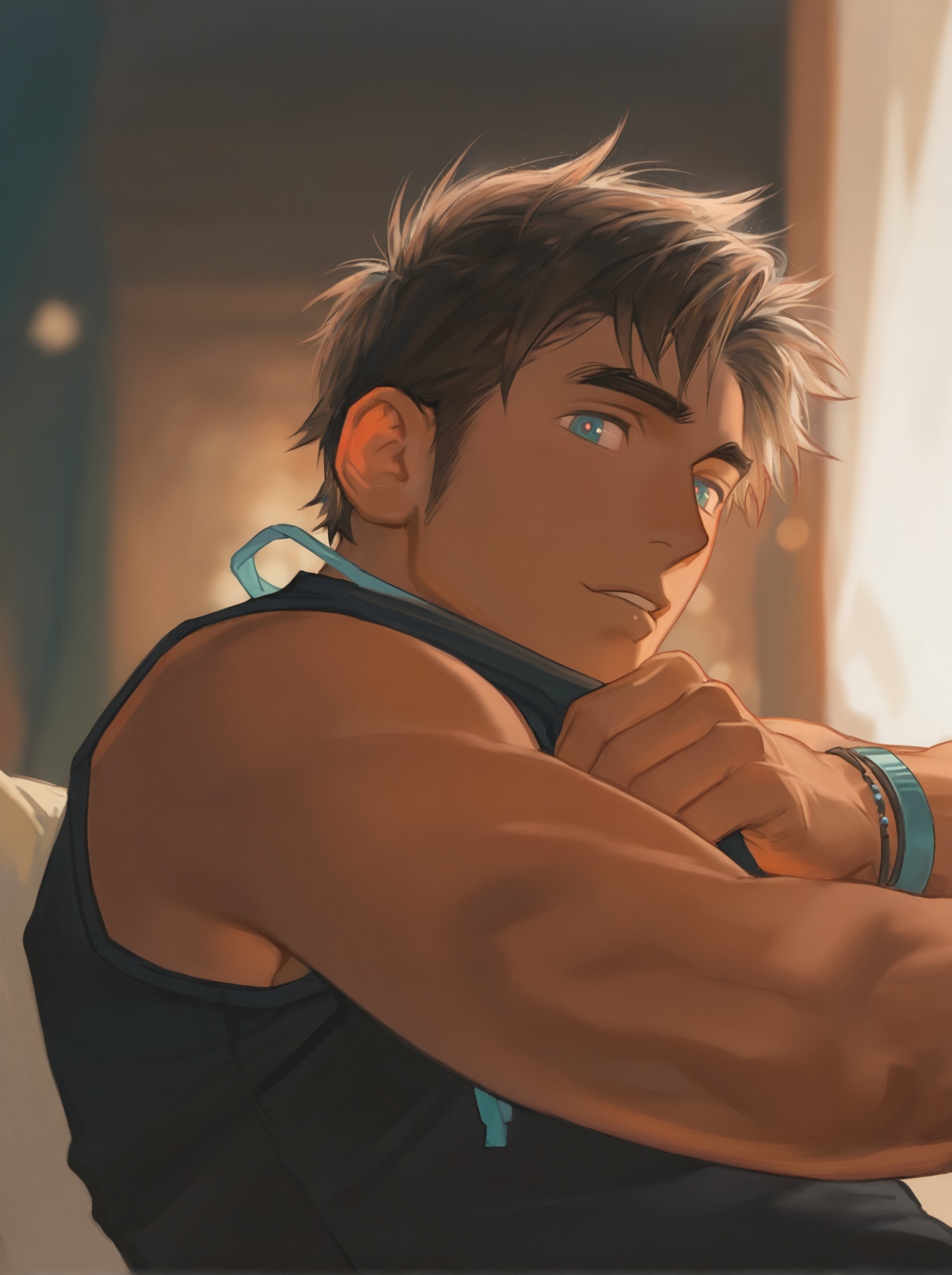 moody lighting,  Depth of field,  brown skin on Tensor.Art