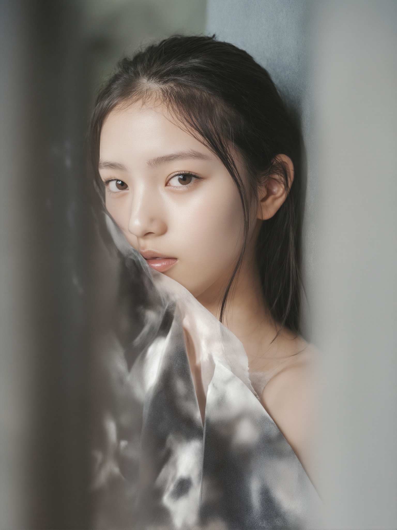 A photo of a 15-year-old actress,  ,  she is wearing a school uniform on Tensor.Art
