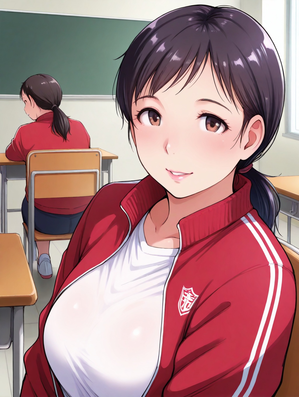 1 girl,  brown_eyes,  black_hair on Tensor.Art