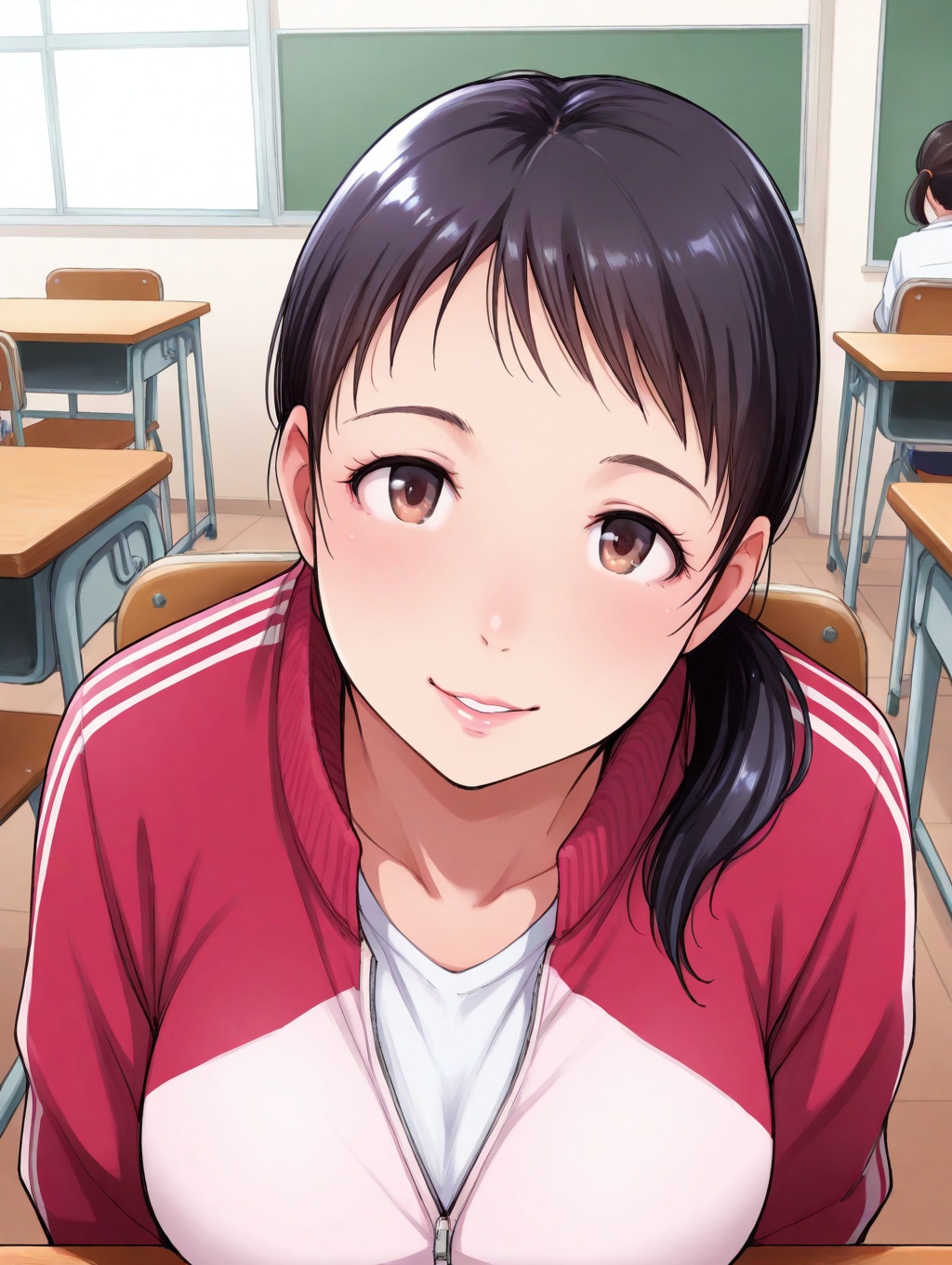 1 girl,  brown_eyes,  black_hair on Tensor.Art