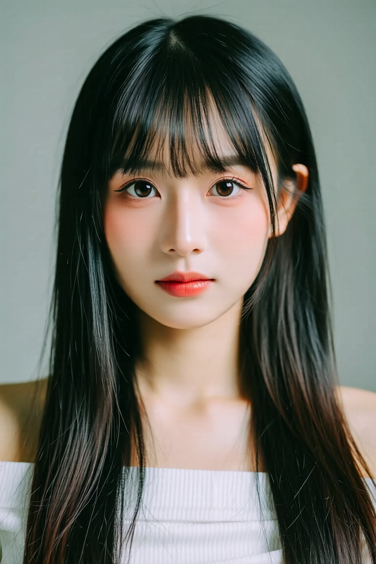 txznse ,  Portrait photo 1 girl with long black hair on Tensor.Art