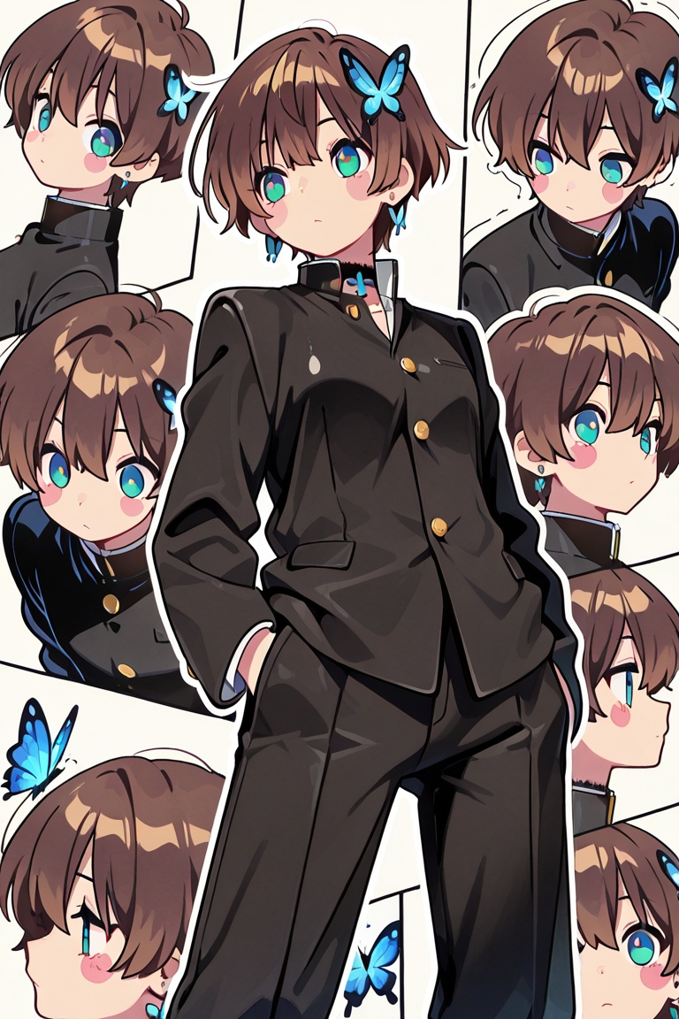 kiyoka_kun,  Shiny brown hair,  Very short hair on Tensor.Art