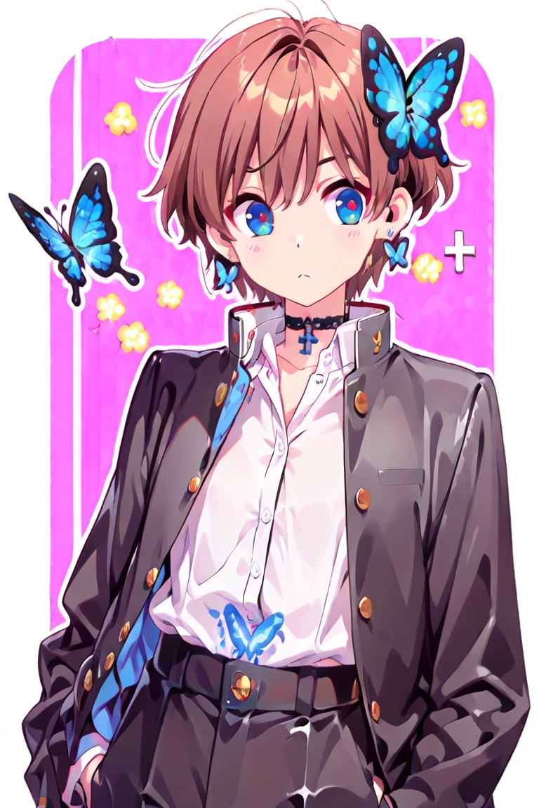 🔑kiyoka_kun,  Shiny brown hair,  Very short hair on Tensor.Art