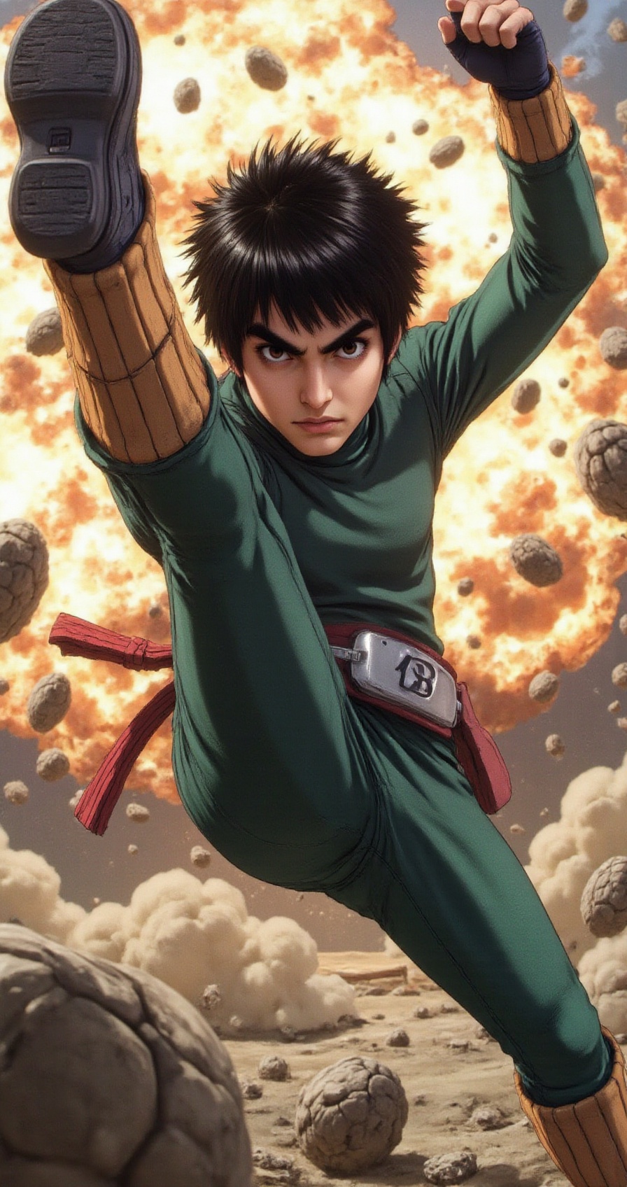 realtoon,  portrait of rocklee,  extremely detailed 8k wallpaper on Tensor.Art
