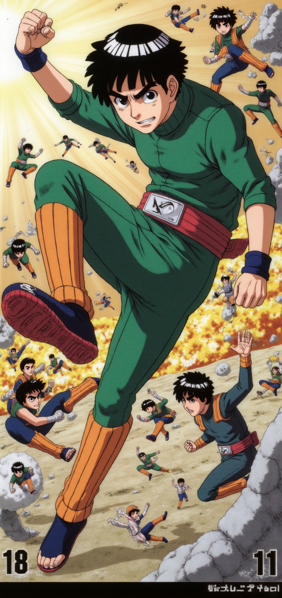 rocklee,  extremely detailed 8k wallpaper,  dynamic martial arts pose on Tensor.Art