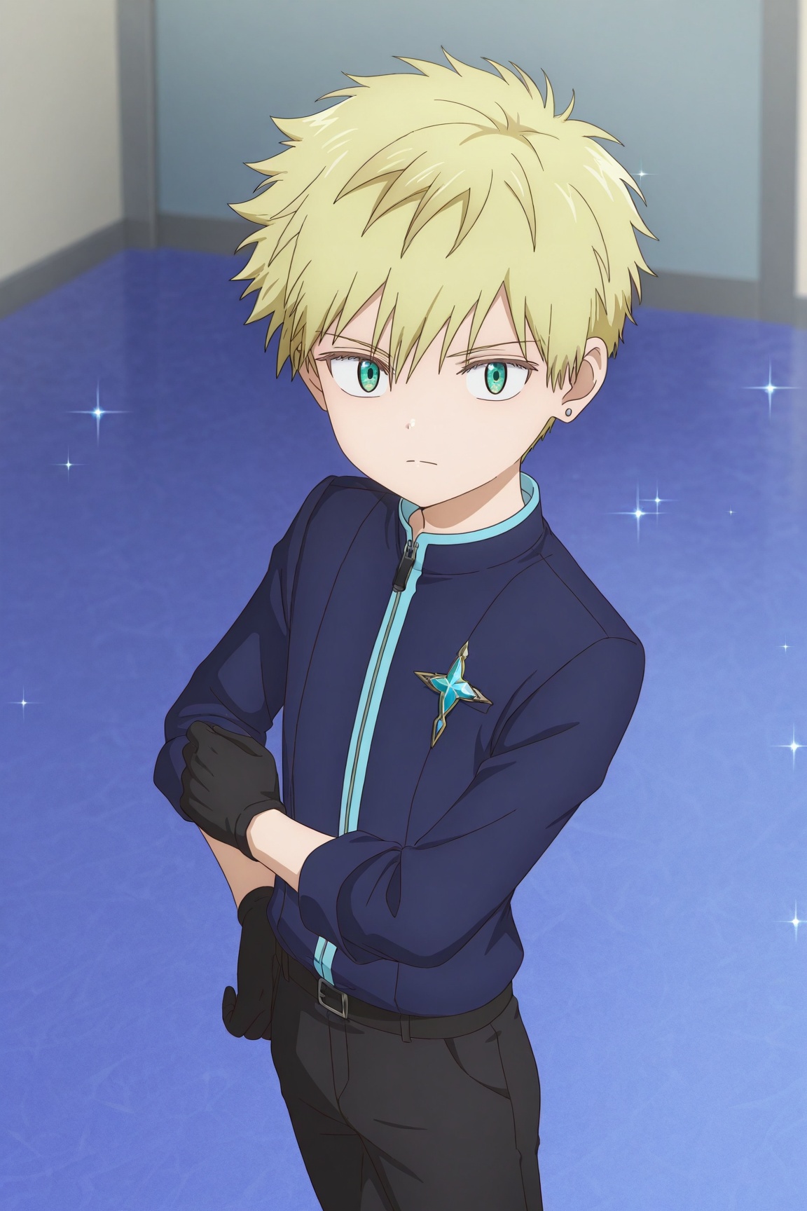 rioh sonidori,  light blonde hair,  green eyes on Tensor.Art