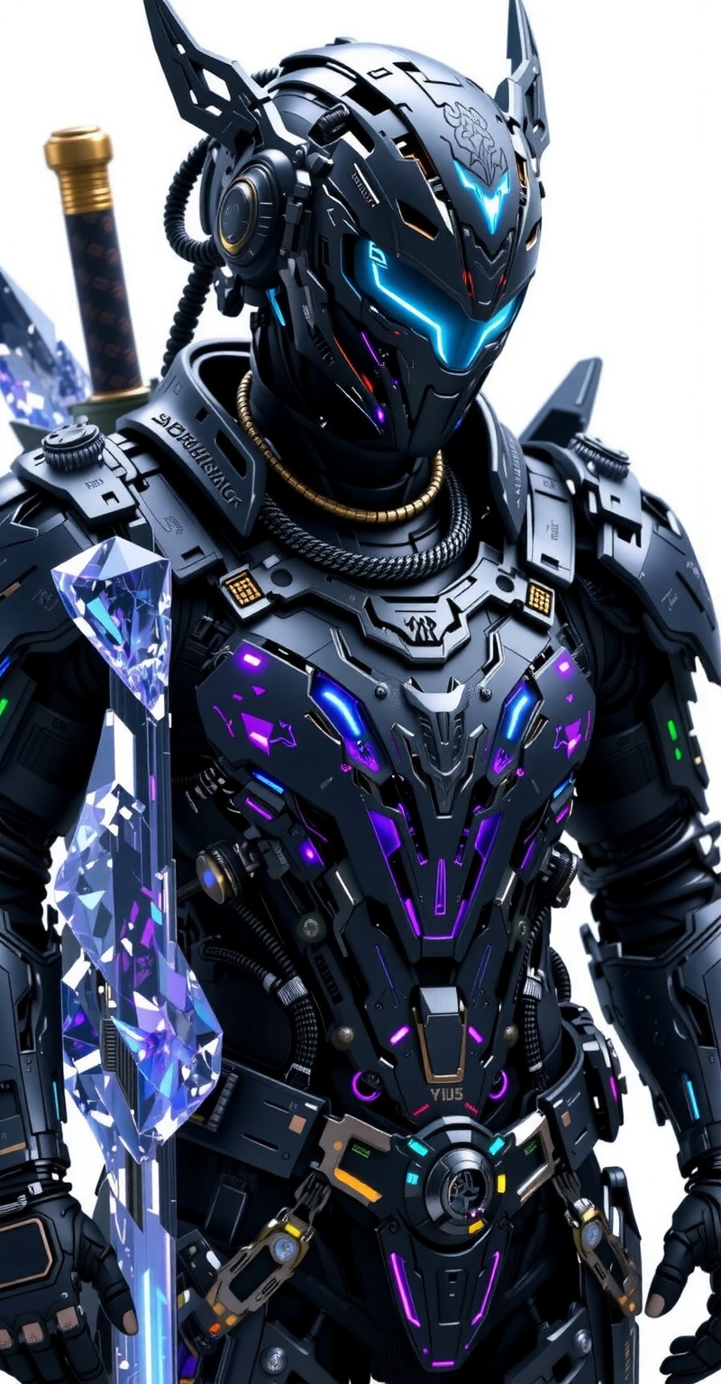A hyper-realistic close-up head-to-shoulder poster-style portrait,  studio lighting,  depth of field. A futuristic cyberne...