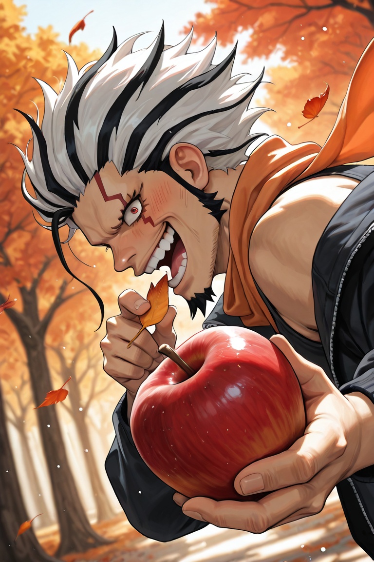 anime screencap,  robex-1male focus,  white-black_robex_hair on Tensor.Art