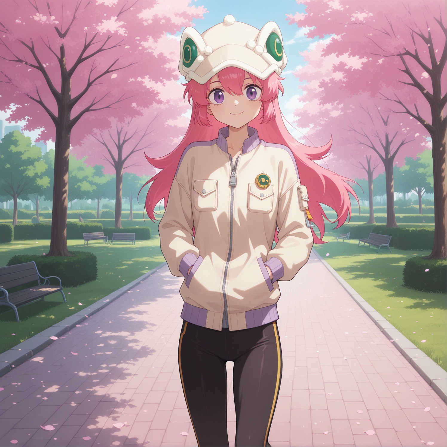 Luo Li,  pink hair,  purple eyes on Tensor.Art