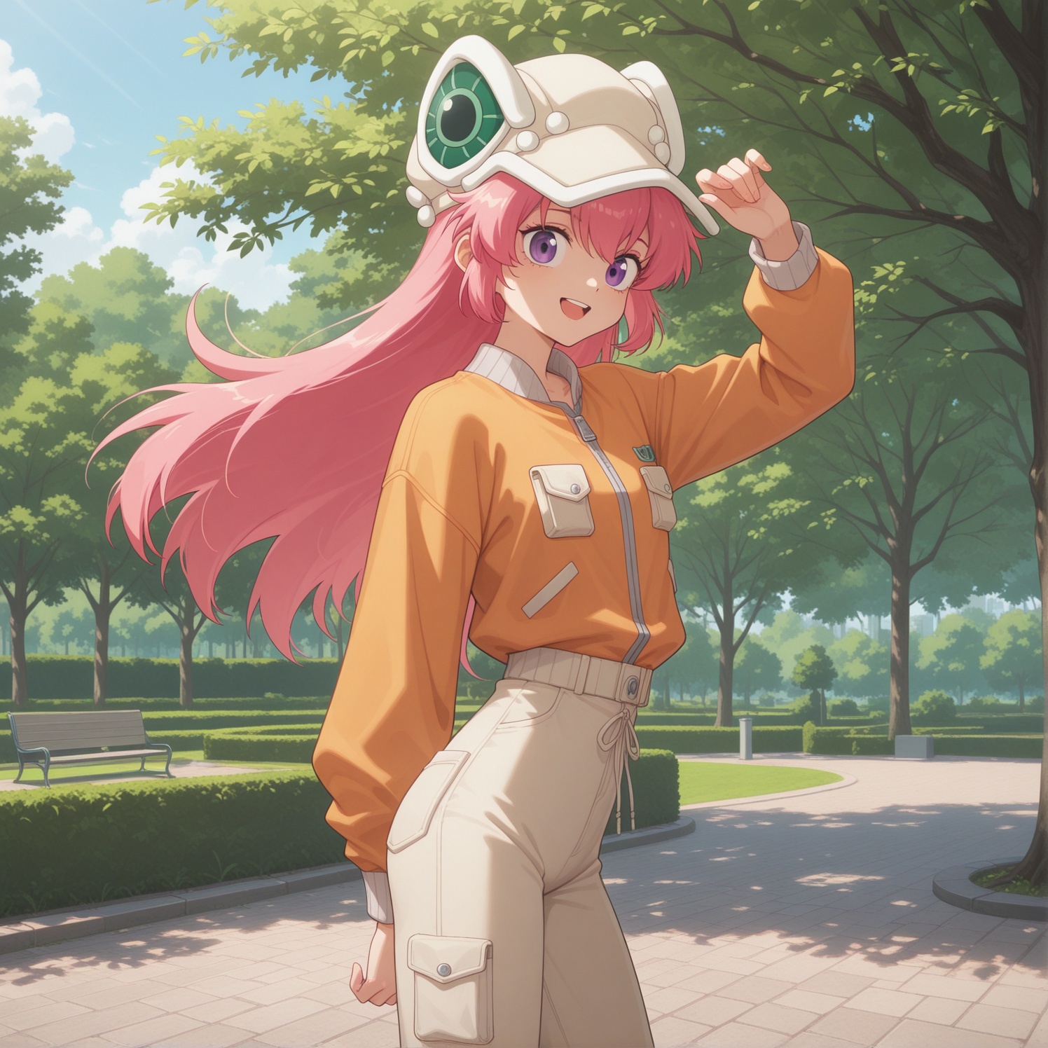 Luo Li,  pink hair,  purple eyes on Tensor.Art