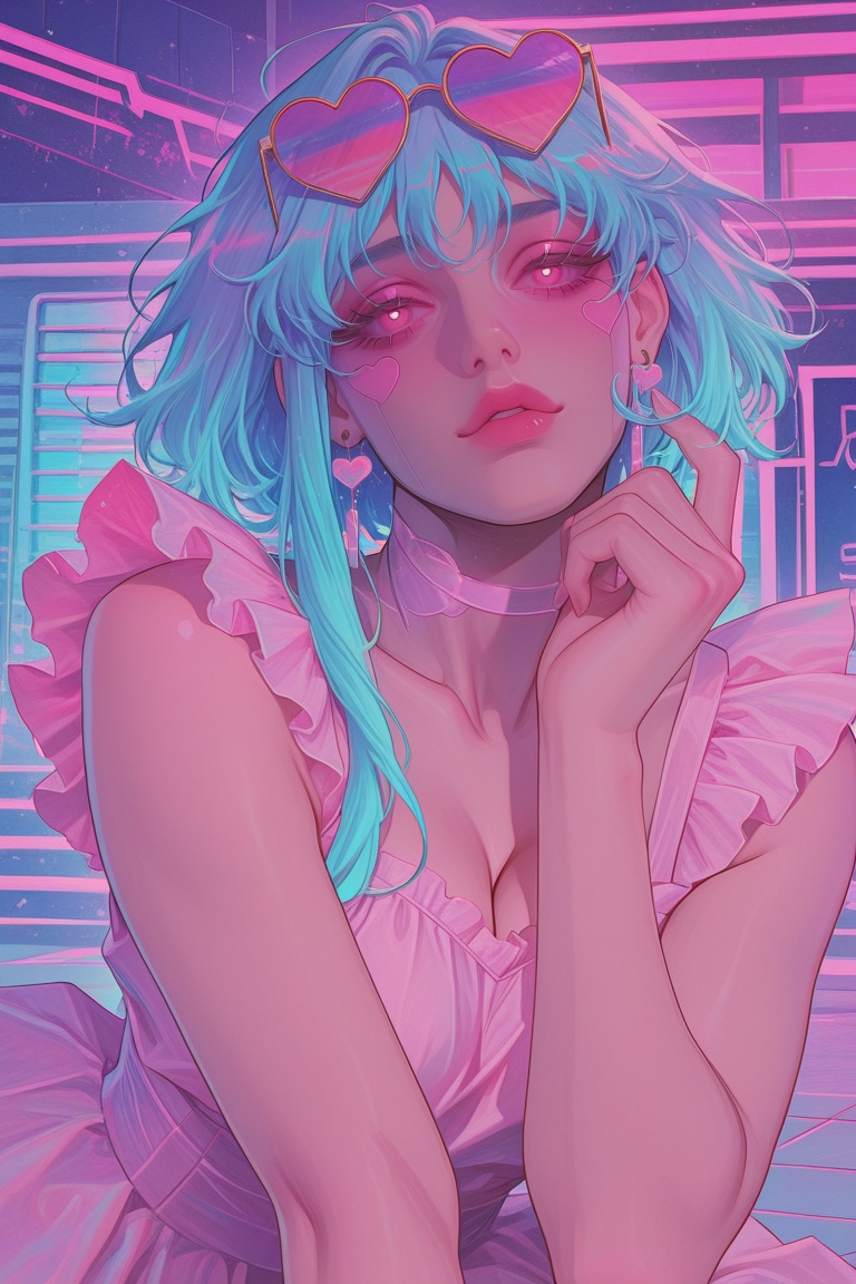 (vaporwave_aesthetic),  (vaporwave_style),  (retro_art_style) on Tensor.Art