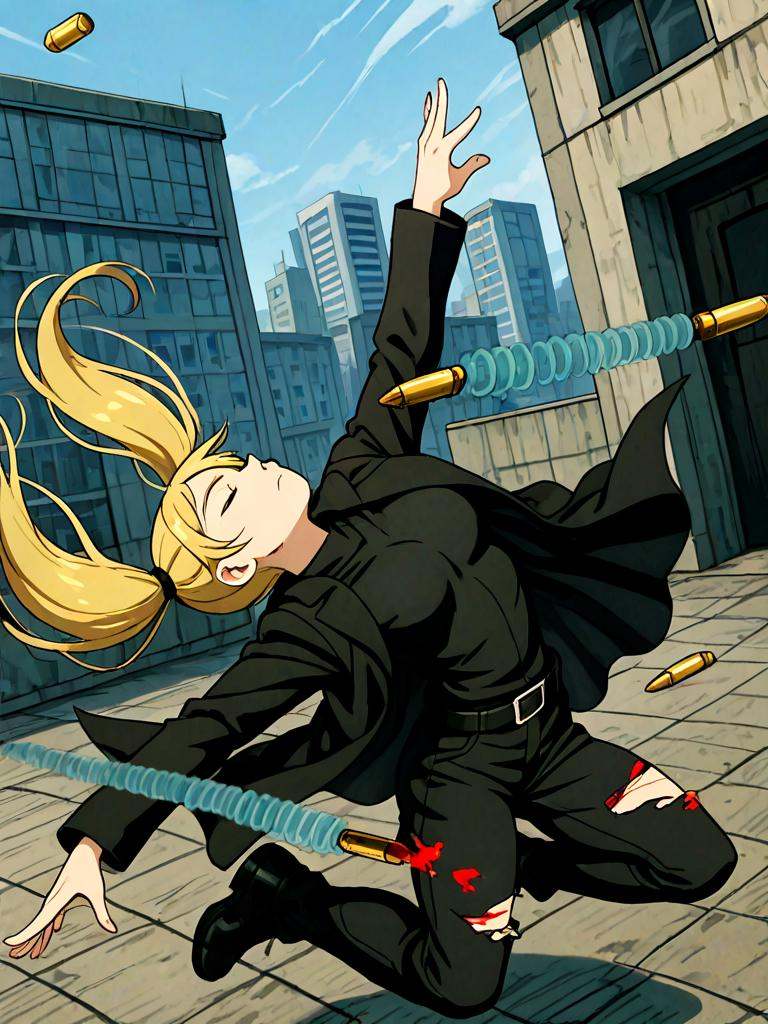 bullet time,  dodging bullet,  the matrix on Tensor.Art