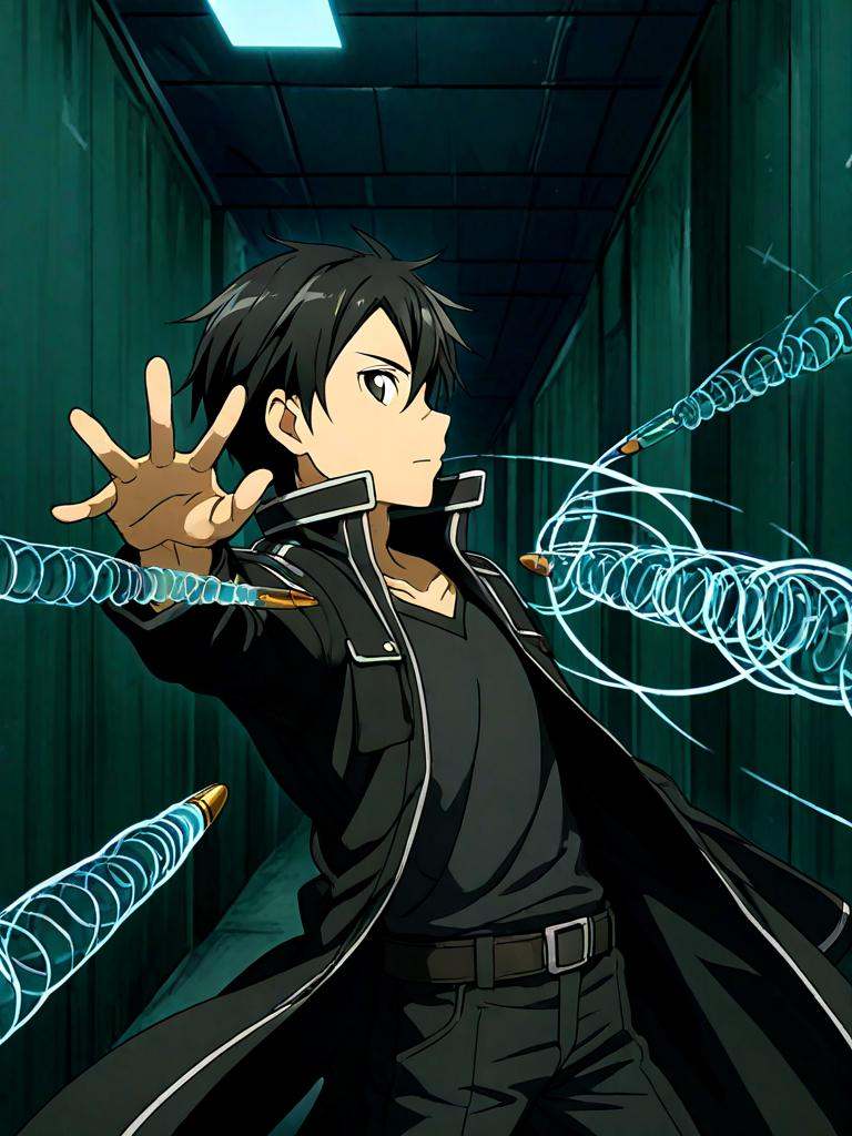 kirito,  sword art online,  bullet time on Tensor.Art
