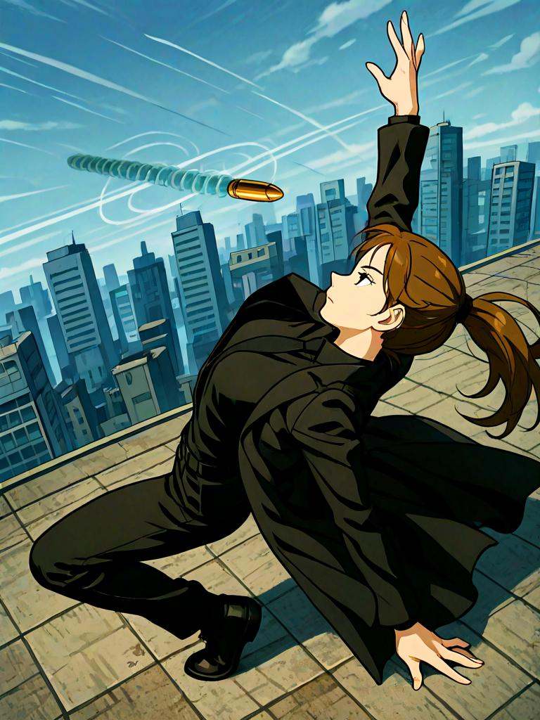 bullet time,  dodging bullet,  the matrix on Tensor.Art