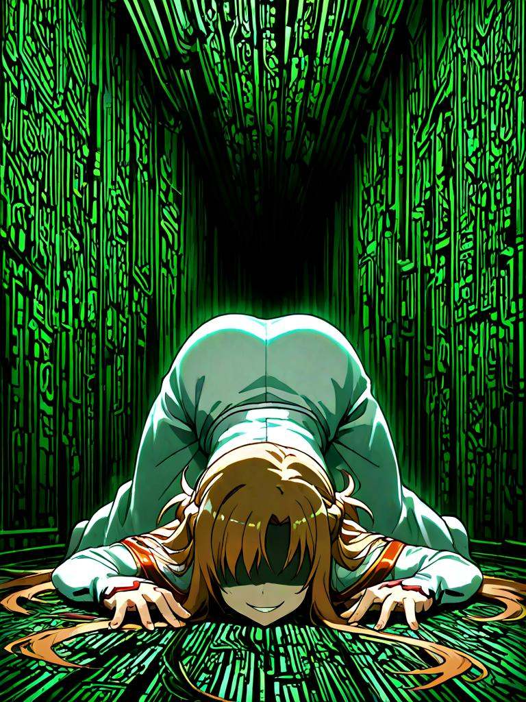 digital rain,  asuna_(sao),  the matrix on Tensor.Art