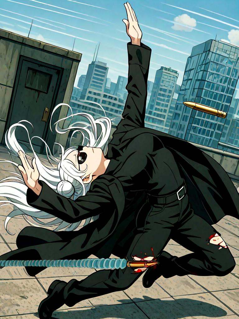 bullet time,  dodging bullet,  the matrix on Tensor.Art